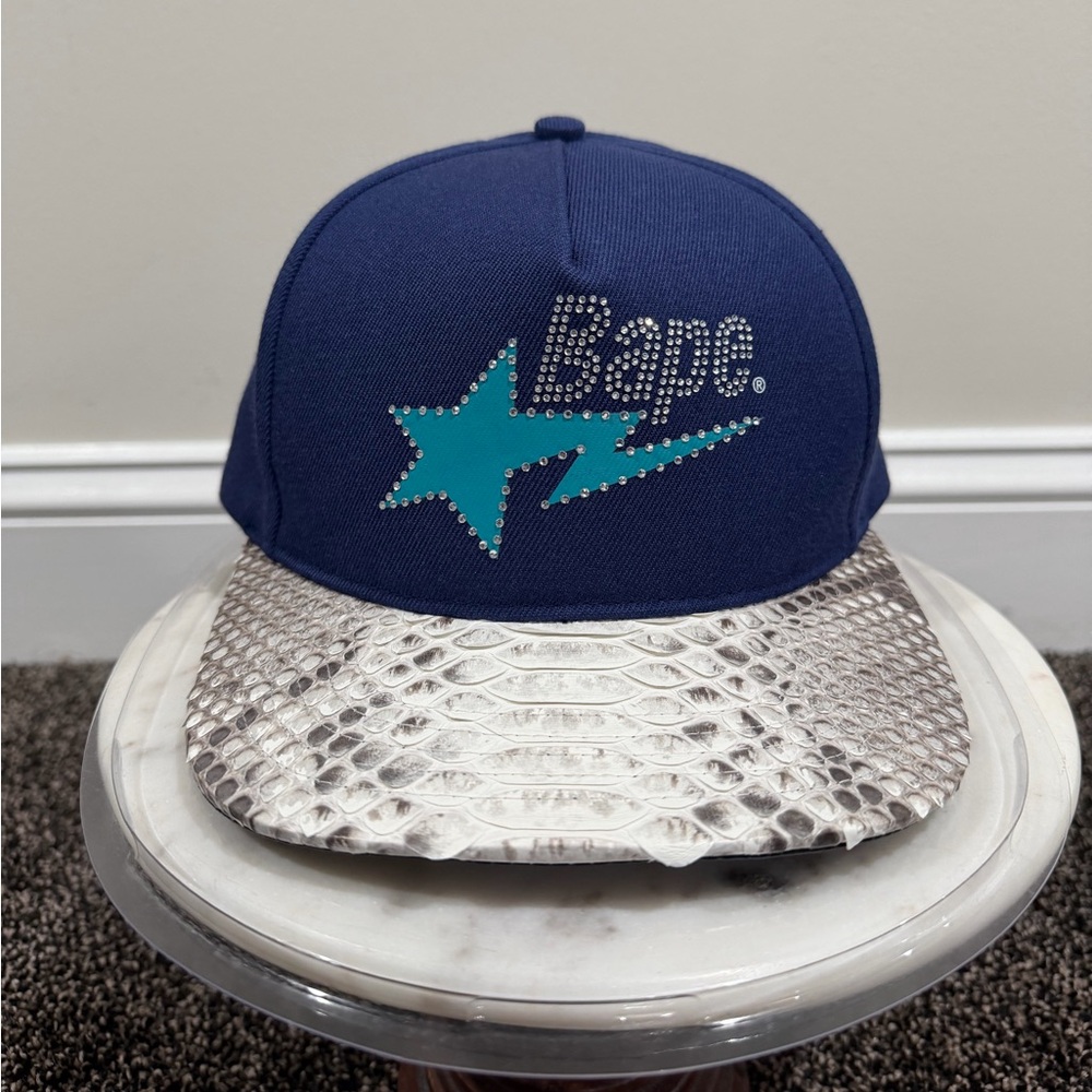 Just Don x Bape Sta Star Logo Crystal Python Blue Hat